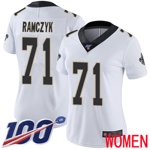 New Orleans Saints Limited White Women Ryan Ramczyk Road Jersey NFL Football #71 100th Season Vapor Untouchable Jersey